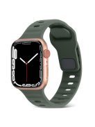 For Apple Watch Series 10 46mm / Ultra 2 Ultra 49mm /  Series 9 8 7 45mm / 6 5 4 SE (2023) SE (2022) SE 44mm / 3 2 1 42mm Watchband Silicone Watch Strap with Square Buckle - Army Green