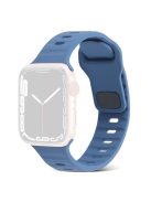 For Apple Watch Series 10 46mm / Ultra 2 Ultra 49mm /  Series 9 8 7 45mm / 6 5 4 SE (2023) SE (2022) SE 44mm / 3 2 1 42mm Watchband Silicone Watch Strap with Square Buckle - Baby Blue