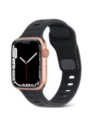 For Apple Watch Series 10 46mm / Ultra 2 Ultra 49mm /  Series 9 8 7 45mm / 6 5 4 SE (2023) SE (2022) SE 44mm / 3 2 1 42mm Watchband Silicone Watch Strap with Square Buckle - Black