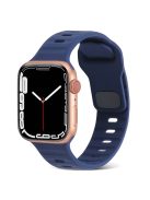 For Apple Watch Series 10 46mm / Ultra 2 Ultra 49mm /  Series 9 8 7 45mm / 6 5 4 SE (2023) SE (2022) SE 44mm / 3 2 1 42mm Watchband Silicone Watch Strap with Square Buckle - Dark Blue