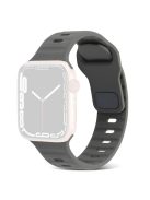 For Apple Watch Series 10 46mm / Ultra 2 Ultra 49mm /  Series 9 8 7 45mm / 6 5 4 SE (2023) SE (2022) SE 44mm / 3 2 1 42mm Watchband Silicone Watch Strap with Square Buckle - Dark Grey