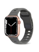 For Apple Watch Series 10 46mm / Ultra 2 Ultra 49mm /  Series 9 8 7 45mm / 6 5 4 SE (2023) SE (2022) SE 44mm / 3 2 1 42mm Watchband Silicone Watch Strap with Square Buckle - Dark Grey