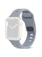 For Apple Watch Series 10 46mm / Ultra 2 Ultra 49mm /  Series 9 8 7 45mm / 6 5 4 SE (2023) SE (2022) SE 44mm / 3 2 1 42mm Watchband Silicone Watch Strap with Square Buckle - Light Grey