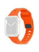 For Apple Watch Series 10 46mm / Ultra 2 Ultra 49mm /  Series 9 8 7 45mm / 6 5 4 SE (2023) SE (2022) SE 44mm / 3 2 1 42mm Watchband Silicone Watch Strap with Square Buckle - Orange