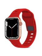 For Apple Watch Series 10 46mm / Ultra 2 Ultra 49mm /  Series 9 8 7 45mm / 6 5 4 SE (2023) SE (2022) SE 44mm / 3 2 1 42mm Watchband Silicone Watch Strap with Square Buckle - Red