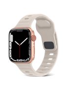 For Apple Watch Series 10 46mm / Ultra 2 Ultra 49mm /  Series 9 8 7 45mm / 6 5 4 SE (2023) SE (2022) SE 44mm / 3 2 1 42mm Watchband Silicone Watch Strap with Square Buckle - Starlight