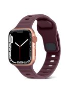 For Apple Watch Series 10 46mm / Ultra 2 Ultra 49mm /  Series 9 8 7 45mm / 6 5 4 SE (2023) SE (2022) SE 44mm / 3 2 1 42mm Watchband Silicone Watch Strap with Square Buckle - Wine Red