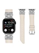 For Apple Watch Series 10 46mm / Ultra 2 Ultra 49mm /  Series 9 8 7 45mm / 6 5 4 SE (2023) SE (2022) SE 44mm / 3 2 1 42mm Watchband with Silver Buckle - Apricot