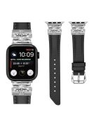 For Apple Watch Series 10 46mm / Ultra 2 Ultra 49mm /  Series 9 8 7 45mm / 6 5 4 SE (2023) SE (2022) SE 44mm / 3 2 1 42mm Watchband with Silver Buckle - Black