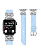 For Apple Watch Series 10 46mm / Ultra 2 Ultra 49mm /  Series 9 8 7 45mm / 6 5 4 SE (2023) SE (2022) SE 44mm / 3 2 1 42mm Watchband with Silver Buckle - Blue