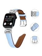 For Apple Watch Series 10 46mm / Ultra 2 Ultra 49mm /  Series 9 8 7 45mm / 6 5 4 SE (2023) SE (2022) SE 44mm / 3 2 1 42mm Watchband with Silver Buckle - Blue