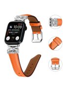 For Apple Watch Series 10 46mm / Ultra 2 Ultra 49mm /  Series 9 8 7 45mm / 6 5 4 SE (2023) SE (2022) SE 44mm / 3 2 1 42mm Watchband with Silver Buckle - Orange