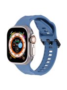 For Apple Watch Series 10 46mm / Ultra 2 Ultra 49mm /  Series 9 8 7 45mm / 6 5 4 SE (2023) SE (2022) SE 44mm / 3 2 1 42mm Wave Surface Watch Band Silicone Watch Strap - Baby Blue