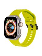 For Apple Watch Series 10 46mm / Ultra 2 Ultra 49mm /  Series 9 8 7 45mm / 6 5 4 SE (2023) SE (2022) SE 44mm / 3 2 1 42mm Wave Surface Watch Band Silicone Watch Strap - Fluorescent Green