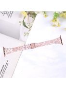 For Apple Watch Series 10 46mm / Ultra 2 Ultra 49mm /  Series 9 8 7 45mm / 6 5 4 SE (2023) SE (2022) SE 44mm / 3 2 1 42mm, Quick Release Resin Watch Band Replacement Polished Watch Strap - Pink Flower