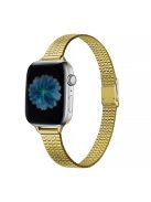 For Apple Watch Series 10 46mm / Ultra 2 Ultra 49mm / 9 8 7 45mm / SE (2023) SE (2022) SE 6 5 4 44mm / 3 2 1 42mm / Series 8 45mm  Dual-Layer Buckle Design Watch Band Stainless Steel Wrist Strap - Gold