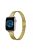 For Apple Watch Series 10 46mm / Ultra 2 Ultra 49mm / 9 8 7 45mm / SE (2023) SE (2022) SE 6 5 4 44mm / 3 2 1 42mm / Series 8 45mm  Dual-Layer Buckle Design Watch Band Stainless Steel Wrist Strap - Gold