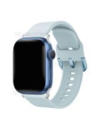 For Apple Watch Series 10 46mm / Ultra 2 Ultra 49mm / 9 8 7 45mm / SE (2023) SE (2022) SE 6 5 4 44mm / 3 2 1 42mm Adjustable Silicone Watch Band Replacement Strap with Active Iron Buckle - Baby Blue