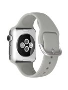 For Apple Watch Series 10 46mm / Ultra 2 Ultra 49mm / 9 8 7 45mm / SE (2023) SE (2022) SE 6 5 4 44mm / 3 2 1 42mm Adjustable Silicone Watch Band Replacement Strap with Silver Buckle - Grey