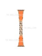 For Apple Watch Series 10 46mm / Ultra 2 Ultra 49mm / 9 8 7 45mm / SE (2023) SE (2022) SE 6 5 4 44mm / 3 2 1 42mm Chain Style Bracelet Stainless Steel Watchband Watch Strap - Orange