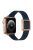 For Apple Watch Series 10 46mm / Ultra 2 Ultra 49mm / 9 8 7 45mm / SE (2023) SE (2022) SE 6 5 4 44mm / 3 2 1 42mm Genuine Leather Watch Strap Rose Gold Buckle Magnetic Closure Wristband - Midnight Blue