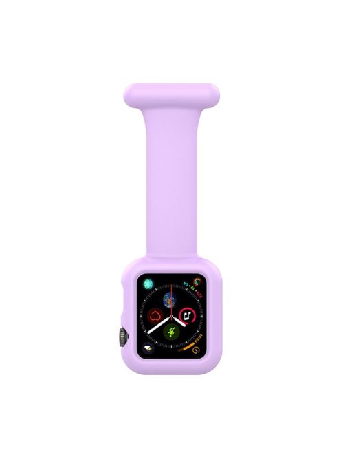 For Apple Watch Series 10 46mm / Ultra 2 Ultra 49mm / 9 8 7 45mm / SE (2023) SE (2022) SE 6 5 4 44mm / 3 2 1 42mm Impact-Resistant Silicone Watch Frame Protector Smart Watch Band - Light Purple