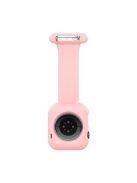 For Apple Watch Series 10 46mm / Ultra 2 Ultra 49mm / 9 8 7 45mm / SE (2023) SE (2022) SE 6 5 4 44mm / 3 2 1 42mm Impact-Resistant Silicone Watch Frame Protector Smart Watch Band - Pink