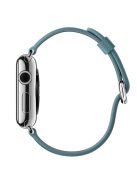 For Apple Watch Series 10 46mm / Ultra 2 Ultra 49mm / 9 8 7 45mm / SE (2023) SE (2022) SE 6 5 4 44mm / 3 2 1 42mm Litchi Texture Genuine Leather Watch Band Wrist Strap Replacement - Baby Blue