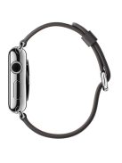 For Apple Watch Series 10 46mm / Ultra 2 Ultra 49mm / 9 8 7 45mm / SE (2023) SE (2022) SE 6 5 4 44mm / 3 2 1 42mm Litchi Texture Genuine Leather Watch Band Wrist Strap Replacement - Grey