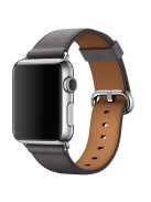 For Apple Watch Series 10 46mm / Ultra 2 Ultra 49mm / 9 8 7 45mm / SE (2023) SE (2022) SE 6 5 4 44mm / 3 2 1 42mm Litchi Texture Genuine Leather Watch Band Wrist Strap Replacement - Grey