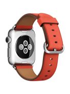 For Apple Watch Series 10 46mm / Ultra 2 Ultra 49mm / 9 8 7 45mm / SE (2023) SE (2022) SE 6 5 4 44mm / 3 2 1 42mm Litchi Texture Genuine Leather Watch Band Wrist Strap Replacement - Red