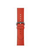 For Apple Watch Series 10 46mm / Ultra 2 Ultra 49mm / 9 8 7 45mm / SE (2023) SE (2022) SE 6 5 4 44mm / 3 2 1 42mm Litchi Texture Genuine Leather Watch Band Wrist Strap Replacement - Red