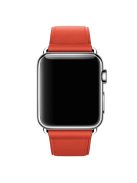 For Apple Watch Series 10 46mm / Ultra 2 Ultra 49mm / 9 8 7 45mm / SE (2023) SE (2022) SE 6 5 4 44mm / 3 2 1 42mm Litchi Texture Genuine Leather Watch Band Wrist Strap Replacement - Red