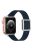 For Apple Watch Series 10 46mm / Ultra 2 Ultra 49mm / 9 8 7 45mm / SE (2023) SE (2022) SE 6 5 4 44mm / 3 2 1 42mm Magnetic Design Silver Buckle Genuine Leather Replacement Watch Wrist Strap - Midnight Blue