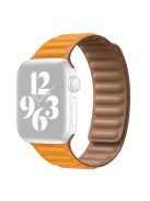 For Apple Watch Series 10 46mm / Ultra 2 Ultra 49mm / 9 8 7 45mm / SE (2023) SE (2022) SE 6 5 4 44mm / 3 2 1 42mm Magnetic Genuine Leather Watch Band Sports Adjustable Wristband - California Poppy