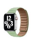 For Apple Watch Series 10 46mm / Ultra 2 Ultra 49mm / 9 8 7 45mm / SE (2023) SE (2022) SE 6 5 4 44mm / 3 2 1 42mm Magnetic Genuine Leather Watch Band Sports Adjustable Wristband - Grass Green