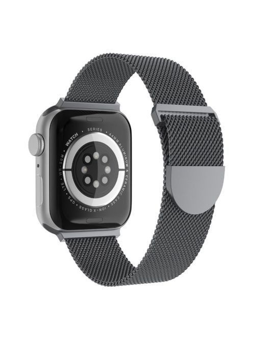 For Apple Watch Series 10 46mm / Ultra 2 Ultra 49mm / 9 8 7 45mm / SE (2023) SE (2022) SE 6 5 4 44mm / 3 2 1 42mm Milanese Fine Mesh Metal Smart Watch Band with Mini Buckle - Blue / Grey