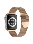 For Apple Watch Series 10 46mm / Ultra 2 Ultra 49mm / 9 8 7 45mm / SE (2023) SE (2022) SE 6 5 4 44mm / 3 2 1 42mm Milanese Fine Mesh Metal Smart Watch Band with Mini Buckle - Rose Gold