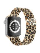 For Apple Watch Series 10 46mm / Ultra 2 Ultra 49mm / 9 8 7 45mm / SE (2023) SE (2022) SE 6 5 4 44mm / 3 2 1 42mm Milanese Mesh Magnetic Band Metal Gradient Strap - Golden Leopard Print