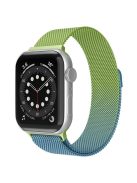 For Apple Watch Series 10 46mm / Ultra 2 Ultra 49mm / 9 8 7 45mm / SE (2023) SE (2022) SE 6 5 4 44mm / 3 2 1 42mm Milanese Mesh Magnetic Band Metal Gradient Strap - Gradient Green / Blue