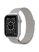 For Apple Watch Series 10 46mm / Ultra 2 Ultra 49mm / 9 8 7 45mm / SE (2023) SE (2022) SE 6 5 4 44mm / 3 2 1 42mm Milanese Mesh Magnetic Band Metal Gradient Strap - Silver / Gold