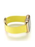 For Apple Watch Series 10 46mm / Ultra 2 Ultra 49mm / 9 8 7 45mm / SE (2023) SE (2022) SE 6 5 4 44mm / 3 2 1 42mm Modern Genuine Leather Watch Bracelet with Magnetic Buckle - Yellow