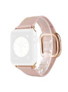 For Apple Watch Series 10 46mm / Ultra 2 Ultra 49mm / 9 8 7 45mm / SE (2023) SE (2022) SE 6 5 4 44mm / 3 2 1 42mm Modern Genuine Leather Watch Strap with Magnetic Buckle - Pink