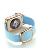 For Apple Watch Series 10 46mm / Ultra 2 Ultra 49mm / 9 8 7 45mm / SE (2023) SE (2022) SE 6 5 4 44mm / 3 2 1 42mm Modern Genuine Leather Watchband Strap with Magnetic Buckle - Blue