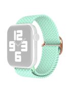 For Apple Watch Series 10 46mm / Ultra 2 Ultra 49mm / 9 8 7 45mm / SE (2023) SE (2022) SE 6 5 4 44mm / 3 2 1 42mm Nylon Braided Smart Watch Strap Replacement Wrist Band - Mint Green