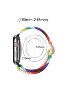 For Apple Watch Series 10 46mm / Ultra 2 Ultra 49mm / 9 8 7 45mm / SE (2023) SE (2022) SE 6 5 4 44mm / 3 2 1 42mm Nylon Braided Smart Watch Strap Replacement Wrist Band - Rainbow Color