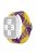 For Apple Watch Series 10 46mm / Ultra 2 Ultra 49mm / 9 8 7 45mm / SE (2023) SE (2022) SE 6 5 4 44mm / 3 2 1 42mm Nylon Braided Smart Watch Strap Replacement Wrist Band - Yellow / Purple