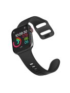 For Apple Watch Series 10 46mm / Ultra 2 Ultra 49mm / 9 8 7 45mm / SE (2023) SE (2022) SE 6 5 4 44mm / 3 2 1 42mm Silicone Smart Watch Band  - Black