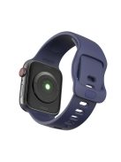 For Apple Watch Series 10 46mm / Ultra 2 Ultra 49mm / 9 8 7 45mm / SE (2023) SE (2022) SE 6 5 4 44mm / 3 2 1 42mm Silicone Smart Watch Band  - Dark Blue