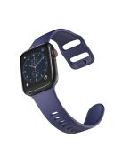 For Apple Watch Series 10 46mm / Ultra 2 Ultra 49mm / 9 8 7 45mm / SE (2023) SE (2022) SE 6 5 4 44mm / 3 2 1 42mm Silicone Smart Watch Band  - Dark Blue